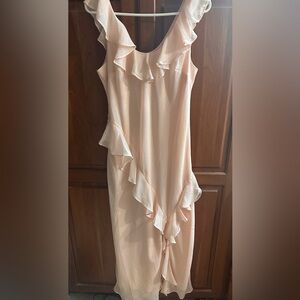 A New Day brand elegant light baby Pink Ruffle chiffon dress
